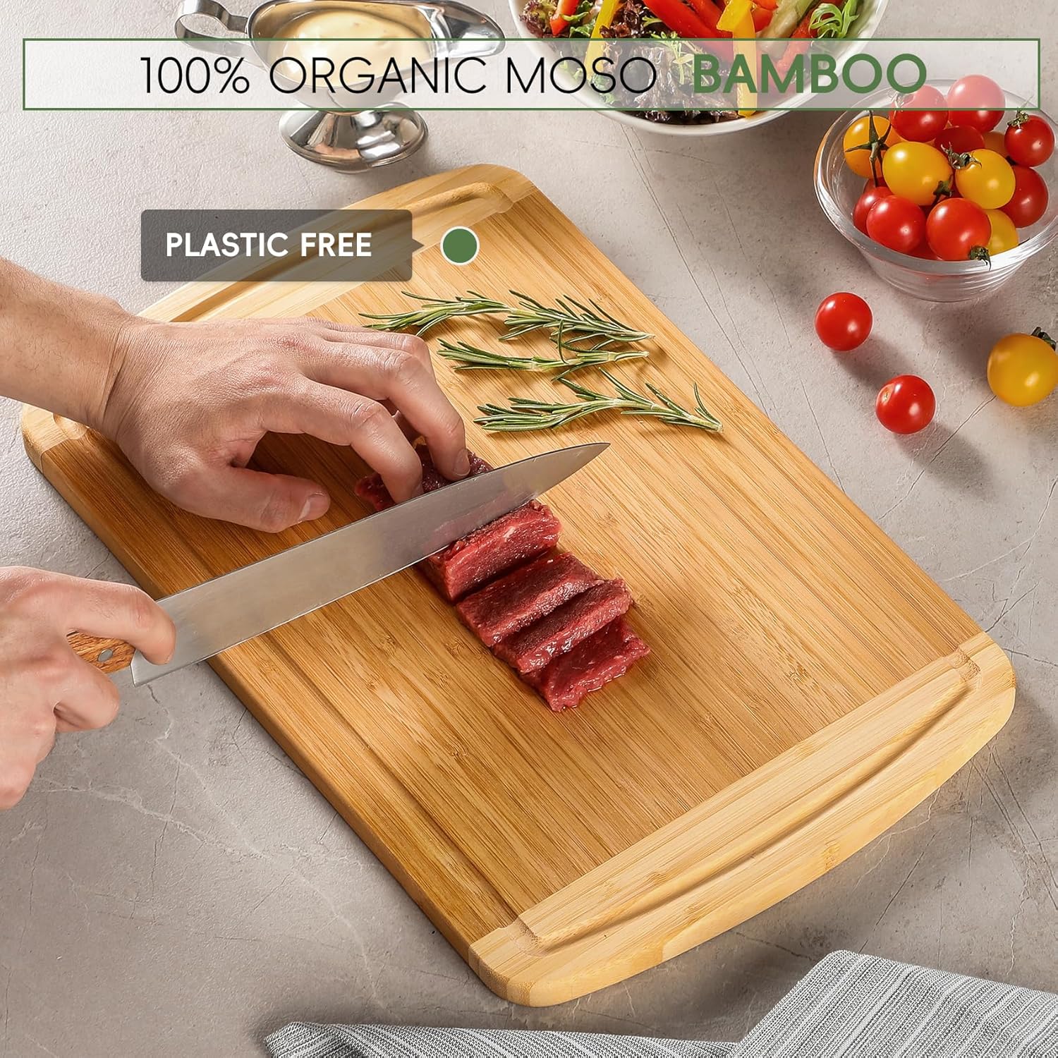 Large Bamboo Cutting Board wit - Meal Prep Juice avis et prix