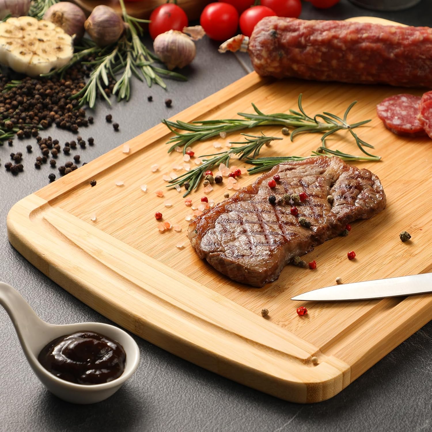 Large Bamboo Cutting Board wit - Meal Prep Juice avis et prix