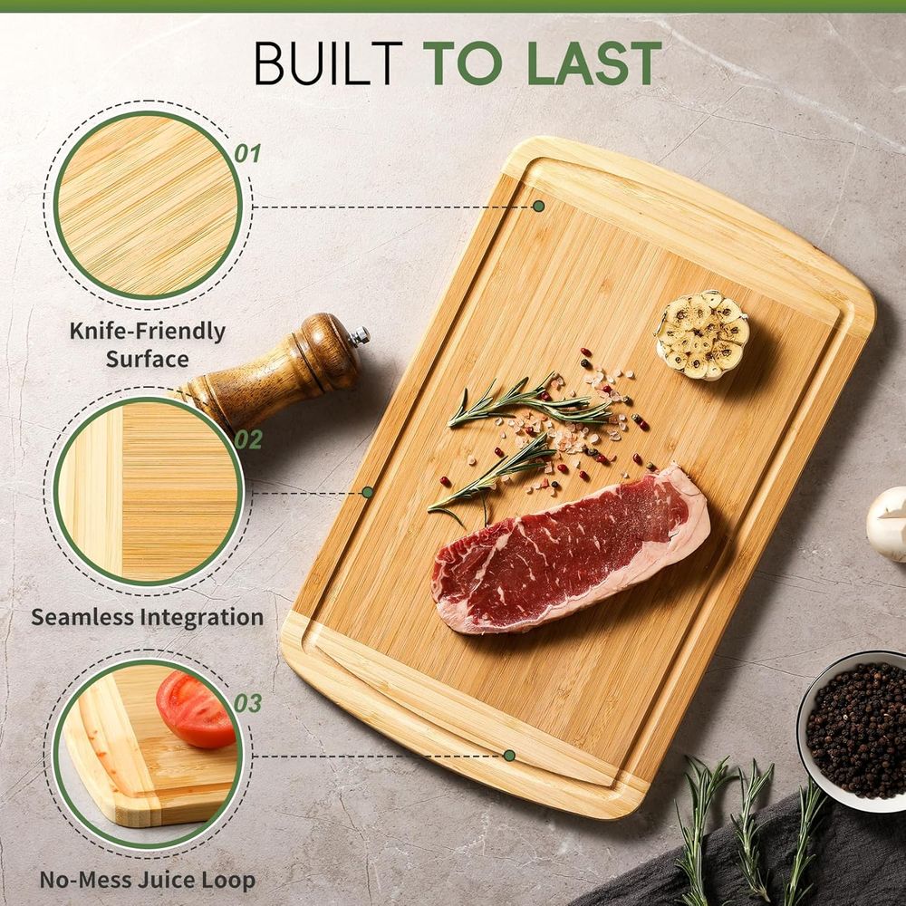 Organic Bamboo Cutting Board S - Meal Prep Juice avis et prix