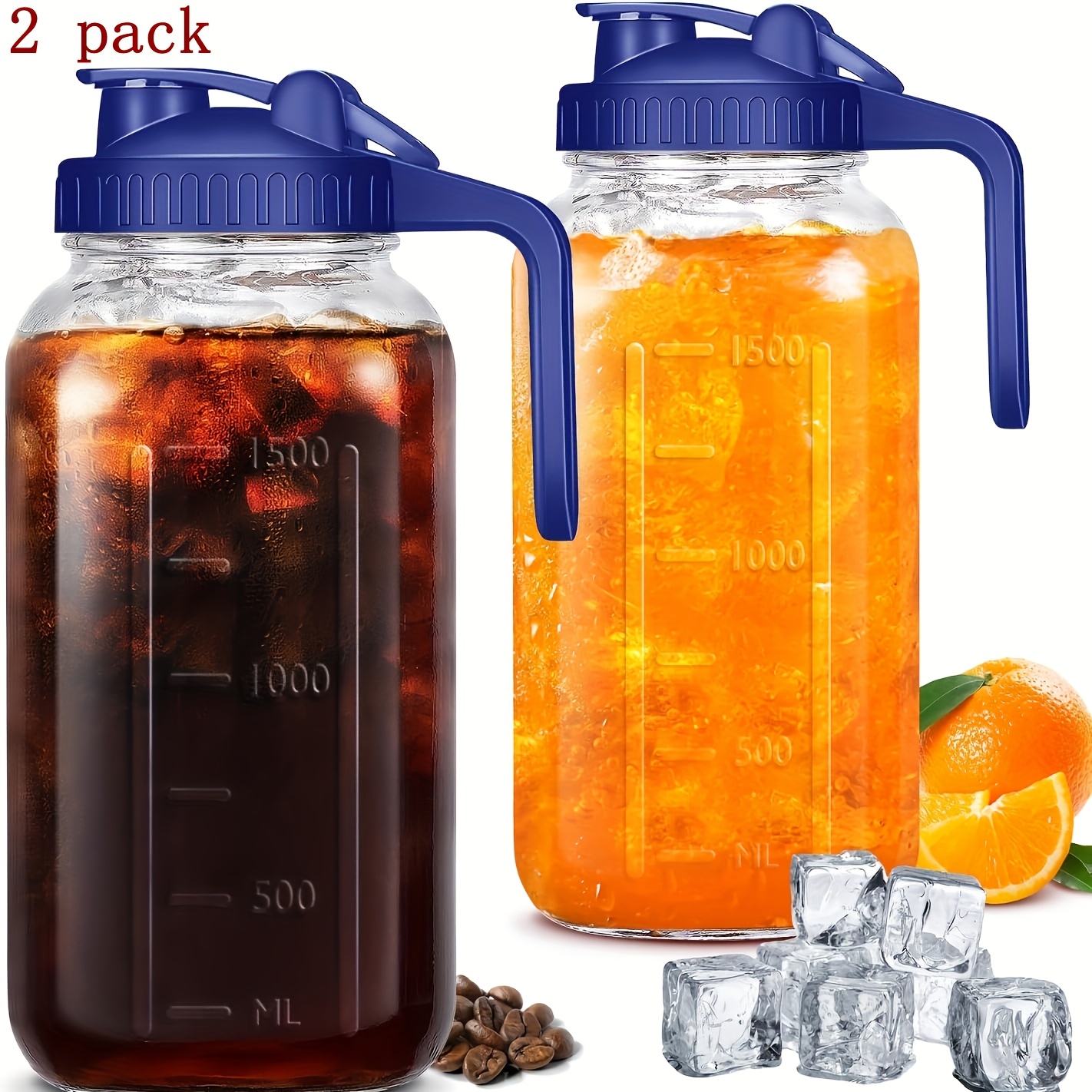 2-Pack or 3-Pack 64 oz Glass M - Meal Prep Juice avis et prix