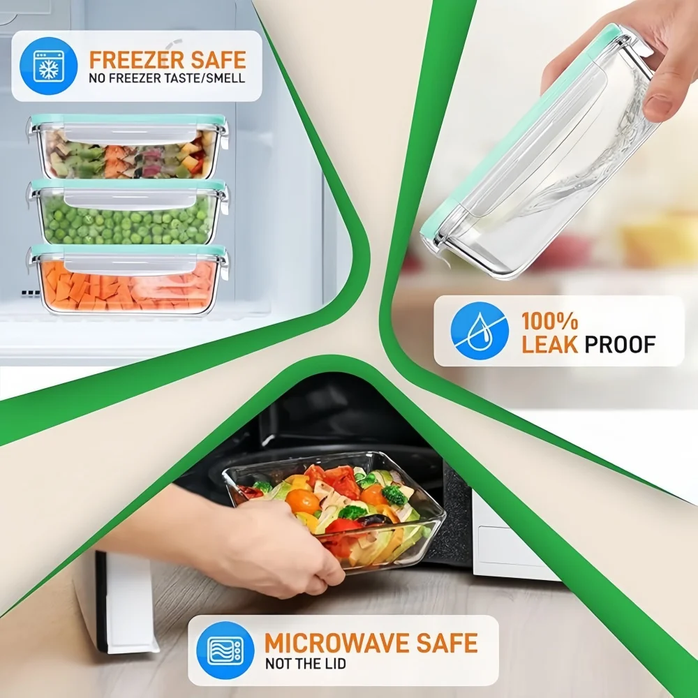 BPA-Free Glass Lunch Box Recta - Meal Prep Rezepte avis et prix
