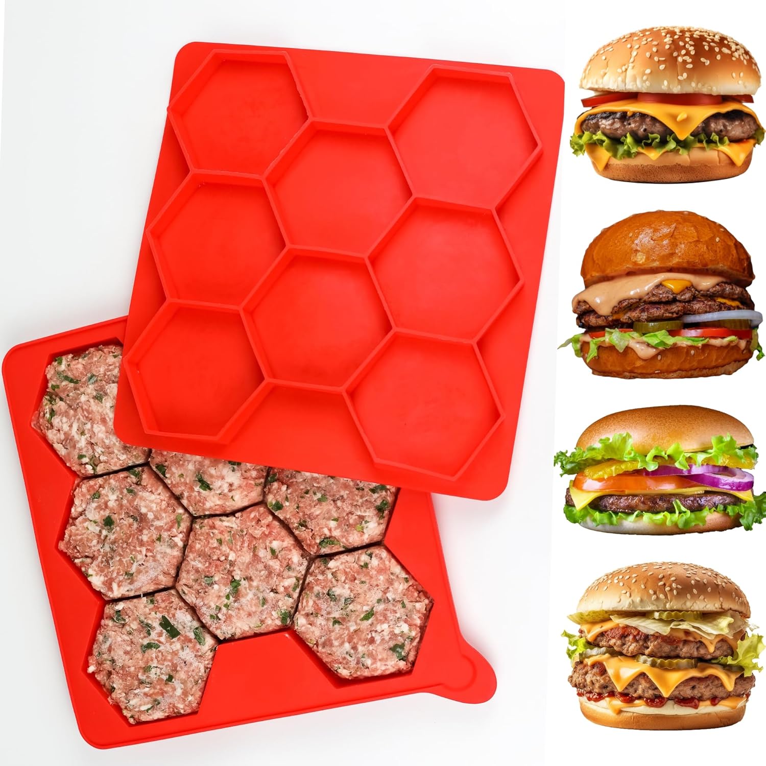 8 Hole Silicone Hamburger Pres - Meal Prep List avis et prix