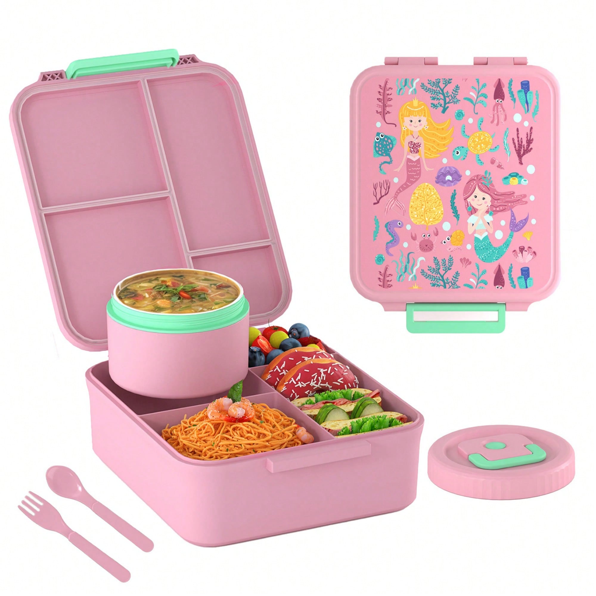 Kids Bento Lunch Box with 4 Co - Meal Prep List avis et prix