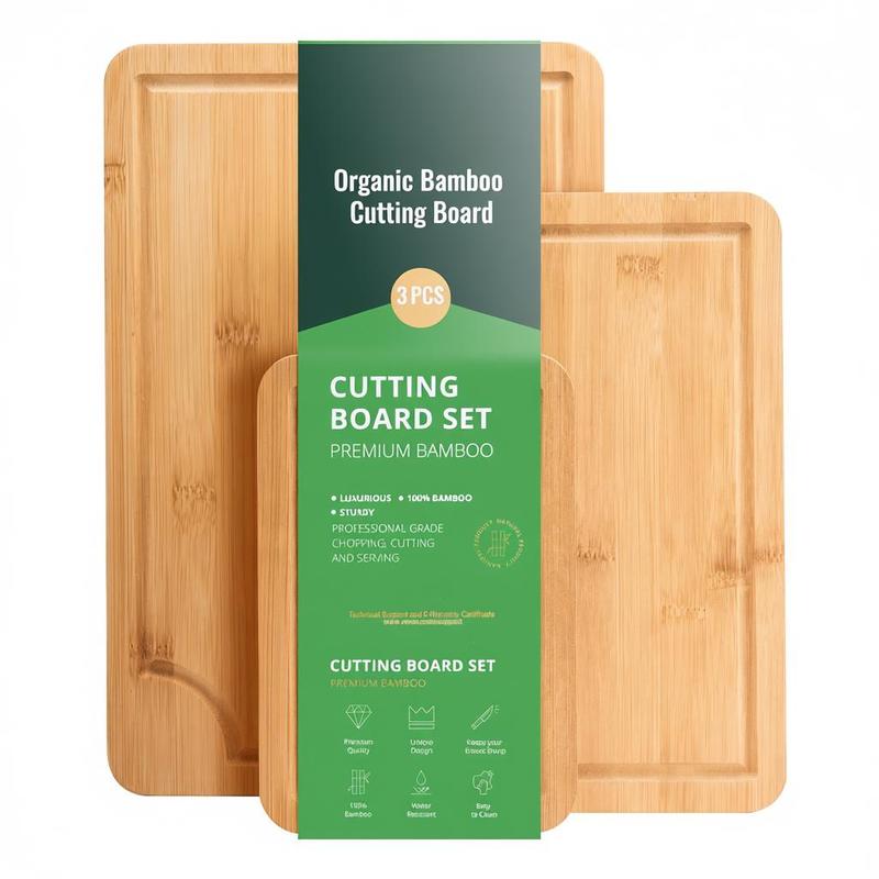 Bamboo Chopping Block Set 3 Pi - Meal Prep Juice avis et prix