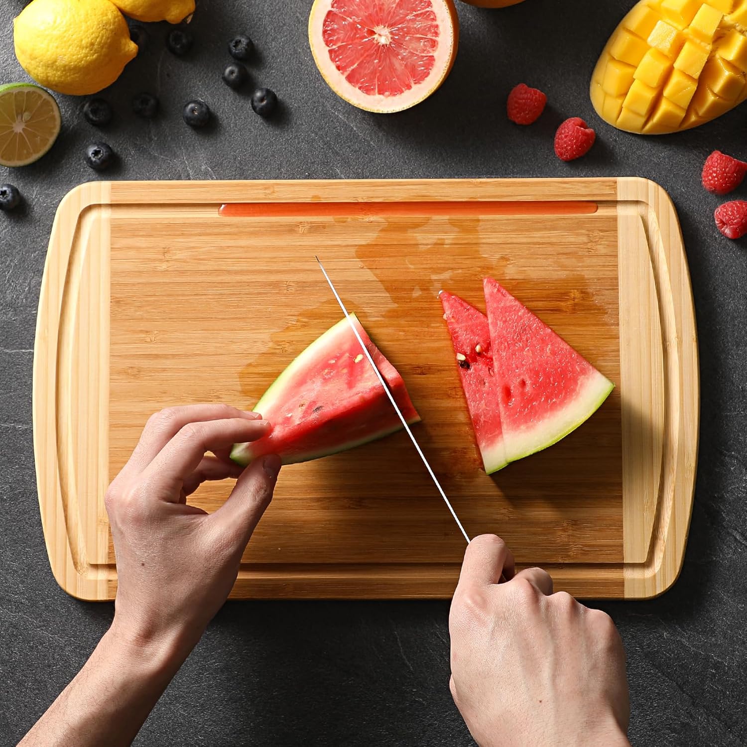 Large Bamboo Cutting Board for - Meal Prep Juice avis et prix