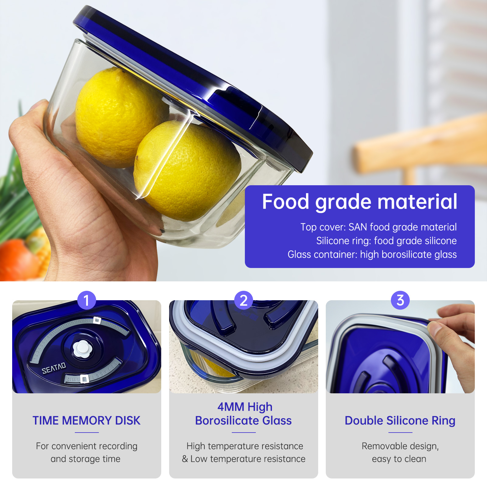 SEATAO Glass Food Storage Cont - Meal Prep List avis et prix